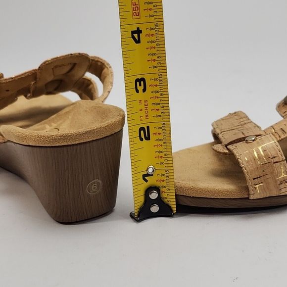 Vionic Radia Sandal Shoe 2" Wedge Heel Brown Cork Adjustable Women's 6 Slip On - Picture 15 of 16